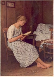 A. Anker Junge lesende Frau